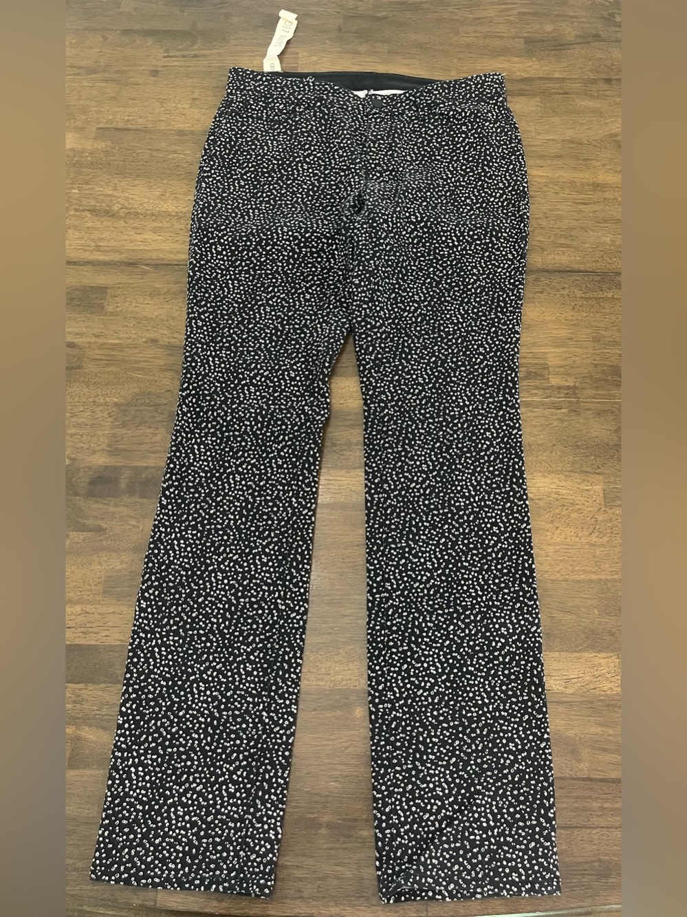 Ann Taylor Black and White Speckled Modern Slim Leg Jeans Cotton Womens Size 8
